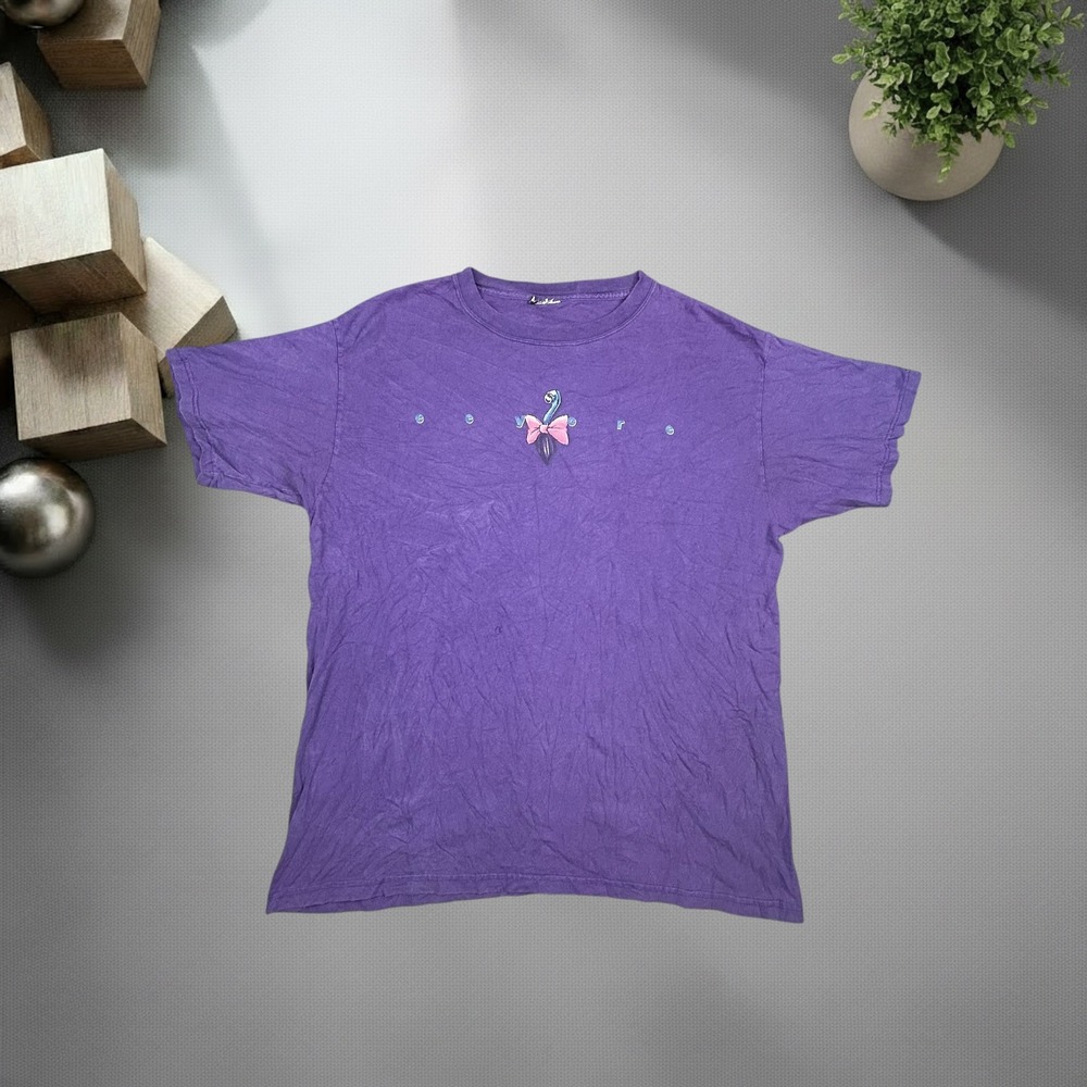 Vintage‎ 90s Disney Eeyore Embroidered Purple T-Shirt Boxy Fit Skater Grunge